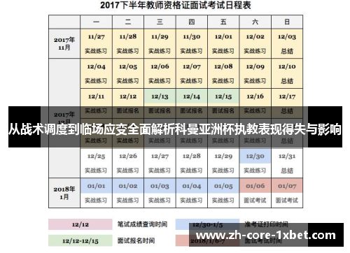 从战术调度到临场应变全面解析科曼亚洲杯执教表现得失与影响